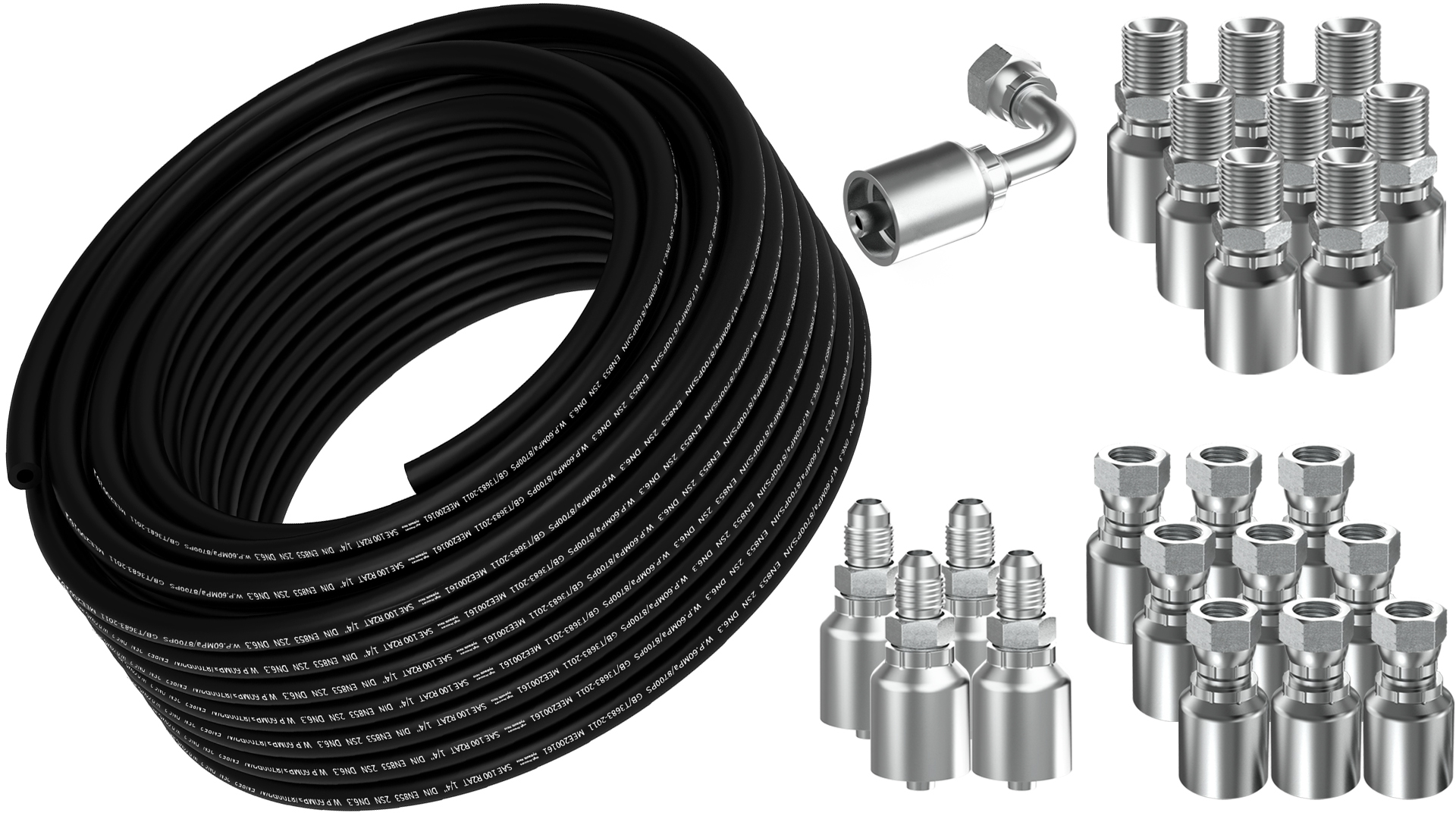 Amazon.com: 50Ft 1/4 Hydraulic Hose with 10Pcs 1/4
